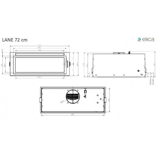 Вытяжка встраиваемая Elica Lane WH/A/72