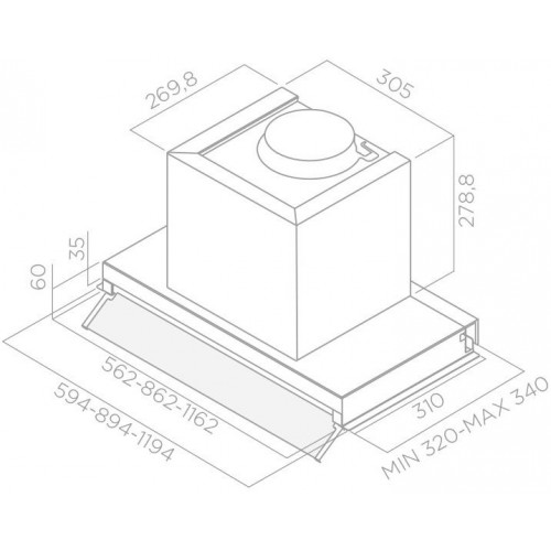 Вытяжка встраиваемая Elica Boxin LX/BL MAT/A/120