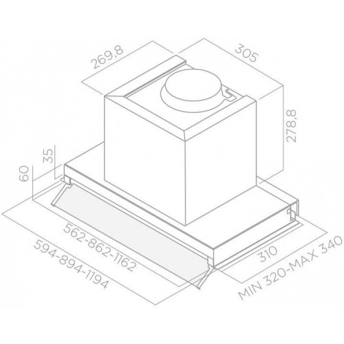 Вытяжка встраиваемая Elica Boxin LX/BL MAT/A/60