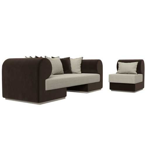 Набор Кипр-2 (диван, кресло) Корфу 02\коричневый