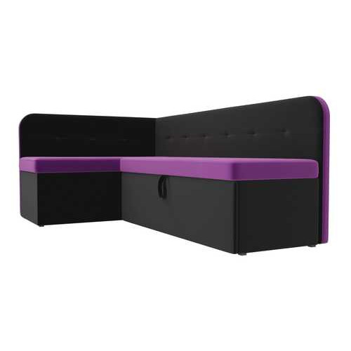 Кухонный угловой диван Форест левый угол Фиолетовый\Черный