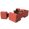 Набор Кипр-3 (диван, 2 кресла) Коричневый\Коралловый