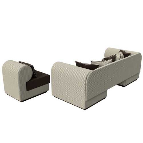 Набор Кипр-2 (диван, кресло) Коричневый\корфу 02