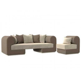 Набор Кипр-2 (диван, кресло) Бежевый\корфу 03