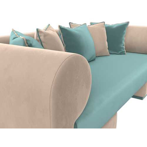Набор Кипр-2 (диван, кресло) Бирюзовый\Бежевый