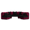 Набор Кипр-3 (диван, 2 кресла) Черный\Бордовый