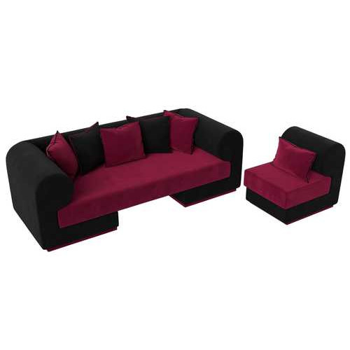 Набор Кипр-2 (диван, кресло) Бордовый\Черный