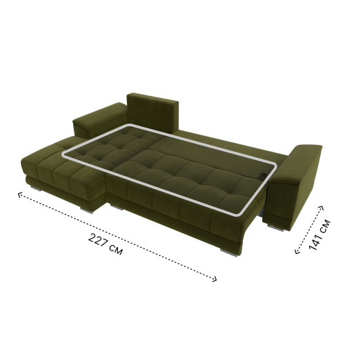 Диван угловой НордСтар левый угол Зеленый