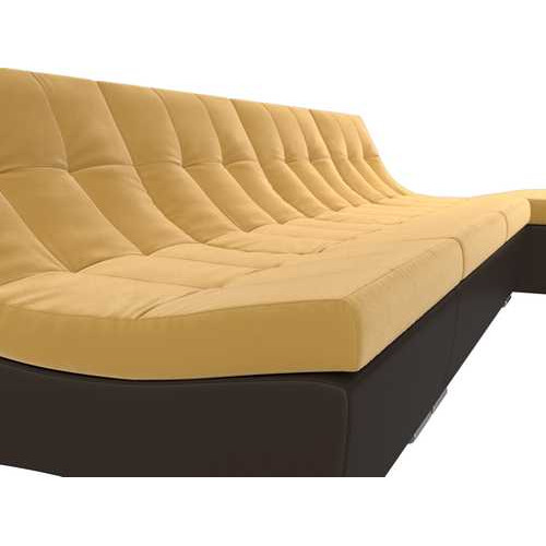 Угловой модульный диван Монреаль Желтый\коричневый