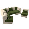 Набор Кипр-3 (диван, 2 кресла) Зеленый\Бежевый