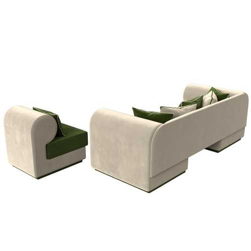 Набор Кипр-2 (диван, кресло) Зеленый\Бежевый