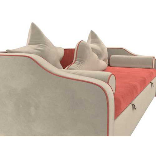 Детский диван-кровать Рико Коралловый\Бежевый