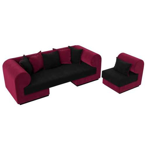 Набор Кипр-2 (диван, кресло) Черный\Бордовый
