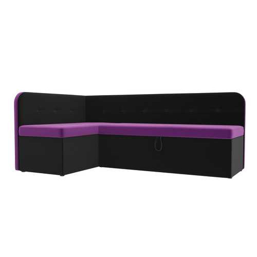 Кухонный угловой диван Форест левый угол Фиолетовый\Черный