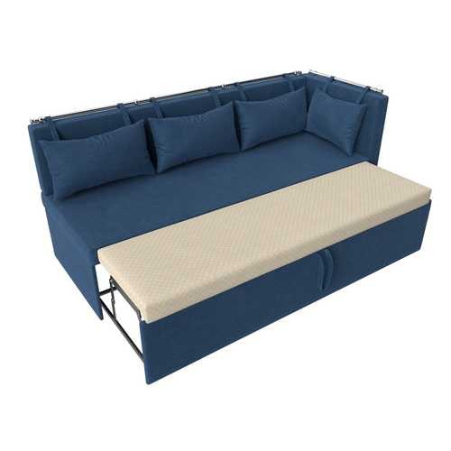 Кухонный диван Метро с углом справа Berat Синий