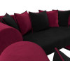 Набор Кипр-3 (диван, 2 кресла) Черный\Бордовый
