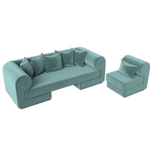 Набор Кипр-2 (диван, кресло) Бирюзовый