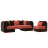 Набор Кипр-2 (диван, кресло) Коралловый\Коричневый