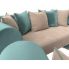 Набор Кипр-3 (диван, 2 кресла) Бежевый\Бирюзовый