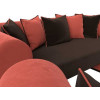 Набор Кипр-3 (диван, 2 кресла) Коричневый\Коралловый