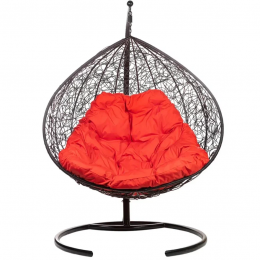Двойное подвесное кресло FP 0268 красная подушка