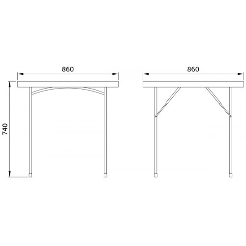Стол садовый складной, белый, hdpe-пластик, квадратный