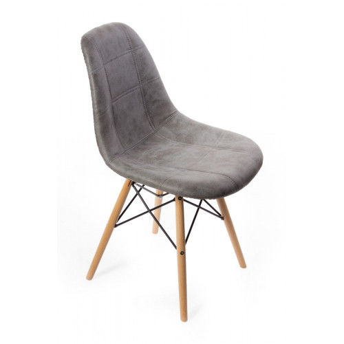 Стул Eames DSW leather серый