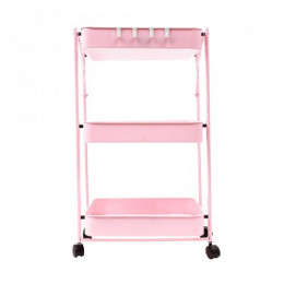 Полка тележка Gala на колесах, розовый, сталь с порошковым покрытием