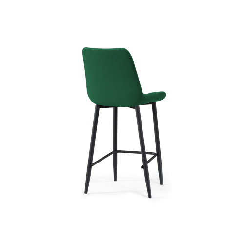 Барный стул Алст велюр зеленый / черный